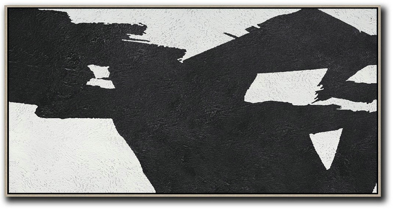 Contemporary Art Canvas Painting,Oversized Panoramic Minimal Art On Canvas - Extra Large Wall Art